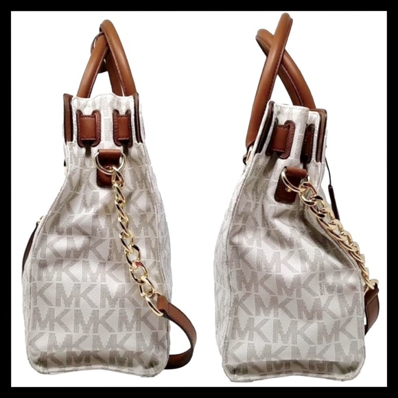 MICHAEL KORS Hamilton Large Satchel Tote Bag Vanilla - Picture 7 of 14